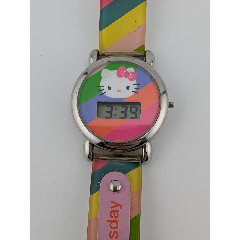 2011‎ Sanrio Hello Kitty "Tuesday" Digital Quartz Kids Watch- New Battery